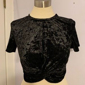 whim boutique honey punch velvet crop top